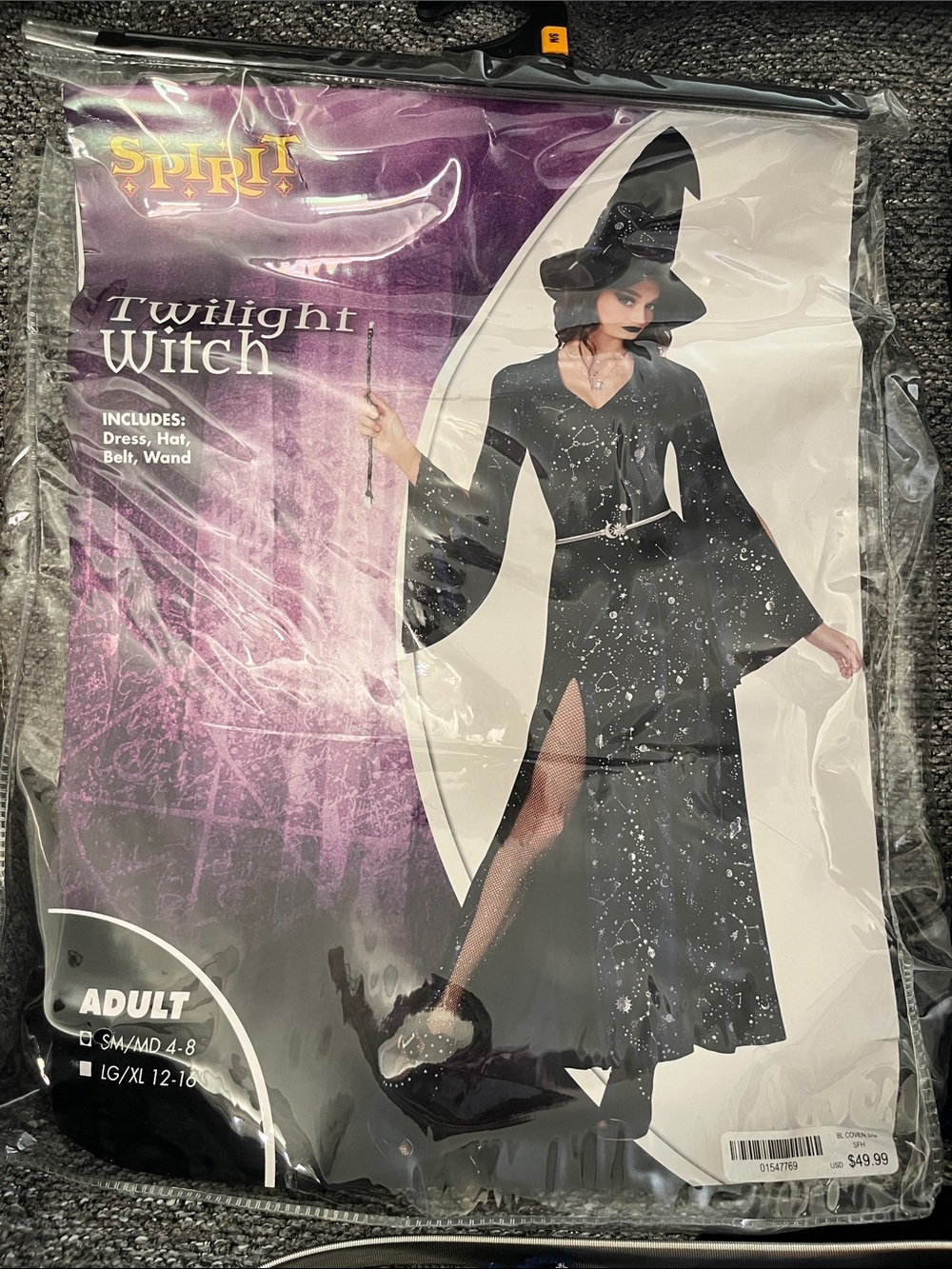 Spirit Twilight Witch Costume - Black & Silver Star Print